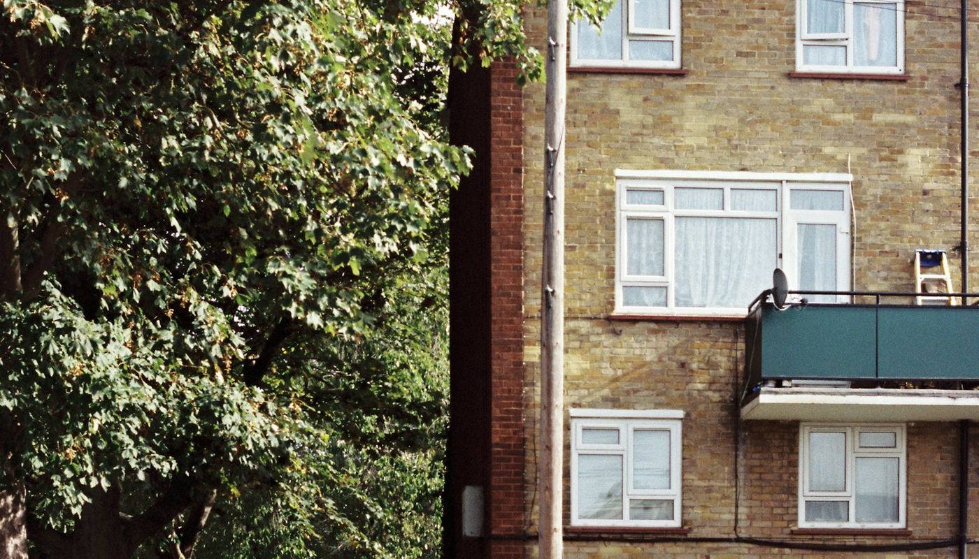 Low-rise brick block of flats in London
