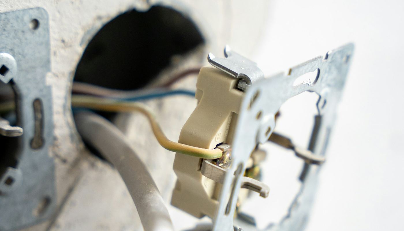 First-fix socket wiring in a freshly plastered wall